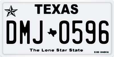 TX license plate DMJ0596