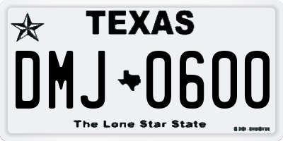 TX license plate DMJ0600