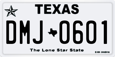 TX license plate DMJ0601