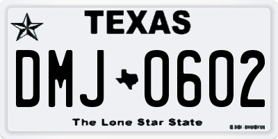 TX license plate DMJ0602