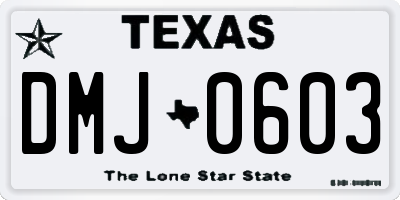TX license plate DMJ0603
