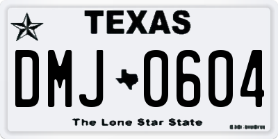 TX license plate DMJ0604