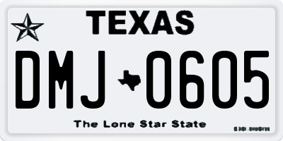 TX license plate DMJ0605