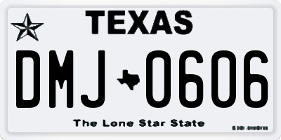 TX license plate DMJ0606
