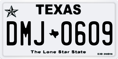 TX license plate DMJ0609