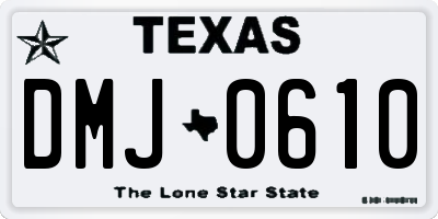 TX license plate DMJ0610