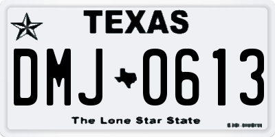 TX license plate DMJ0613