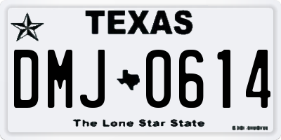 TX license plate DMJ0614
