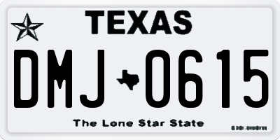 TX license plate DMJ0615