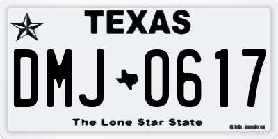 TX license plate DMJ0617