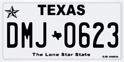 TX license plate DMJ0623