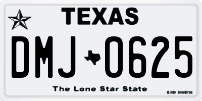 TX license plate DMJ0625
