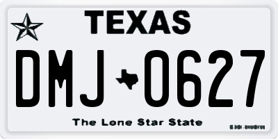 TX license plate DMJ0627