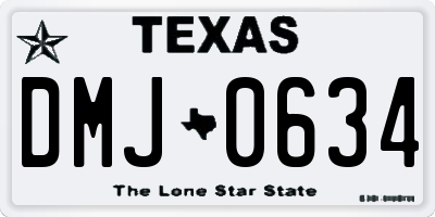 TX license plate DMJ0634