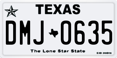 TX license plate DMJ0635