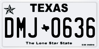TX license plate DMJ0636