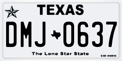 TX license plate DMJ0637