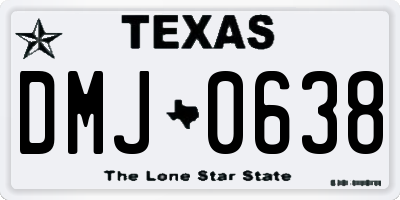 TX license plate DMJ0638