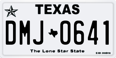 TX license plate DMJ0641