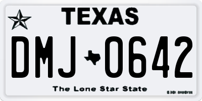 TX license plate DMJ0642