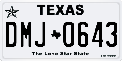 TX license plate DMJ0643