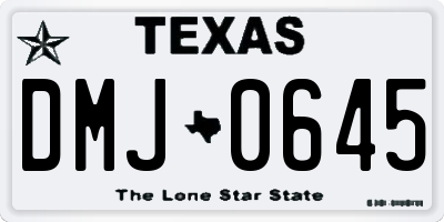 TX license plate DMJ0645