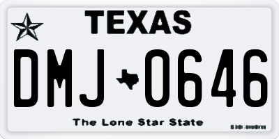 TX license plate DMJ0646