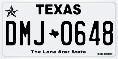 TX license plate DMJ0648