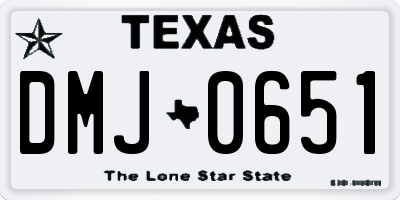 TX license plate DMJ0651