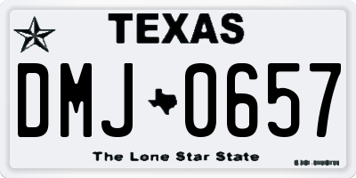 TX license plate DMJ0657