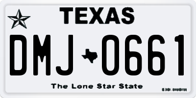 TX license plate DMJ0661