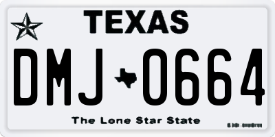 TX license plate DMJ0664