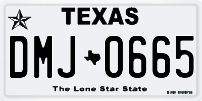 TX license plate DMJ0665
