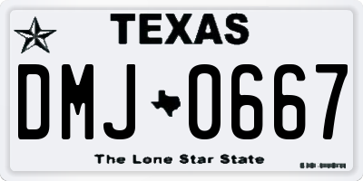 TX license plate DMJ0667