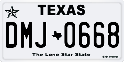 TX license plate DMJ0668