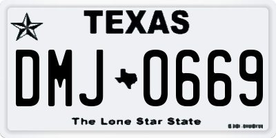 TX license plate DMJ0669