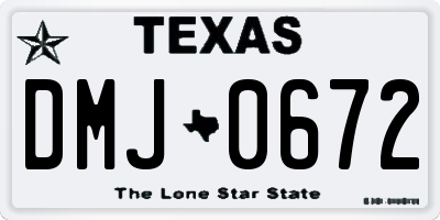 TX license plate DMJ0672