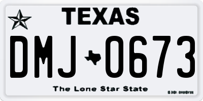 TX license plate DMJ0673