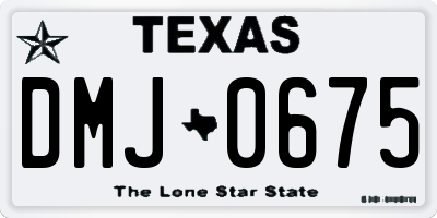 TX license plate DMJ0675