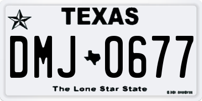 TX license plate DMJ0677