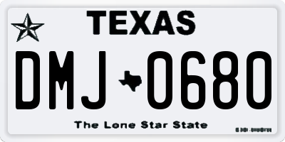 TX license plate DMJ0680