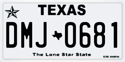 TX license plate DMJ0681