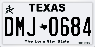 TX license plate DMJ0684