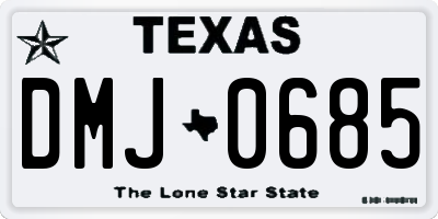 TX license plate DMJ0685