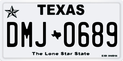 TX license plate DMJ0689