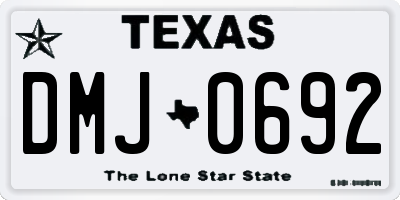 TX license plate DMJ0692