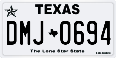 TX license plate DMJ0694