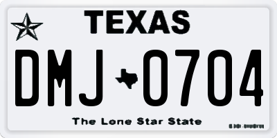 TX license plate DMJ0704