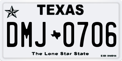 TX license plate DMJ0706