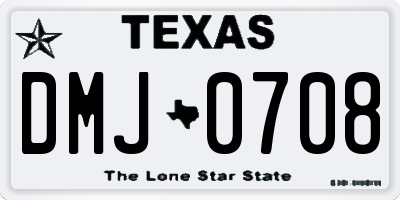 TX license plate DMJ0708
